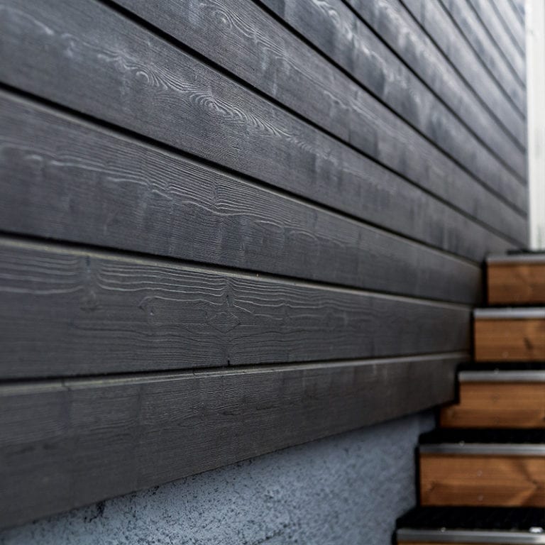 Exterior Shou Sugi Ban Siding | Charred Wood Exterior Siding | Brushed Black Exterior Siding